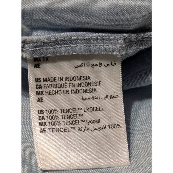 On 34th Women's Chambray Shirt Plus Size 0X Long Sleeve Casual Button Blue Top - Picture 11 of 16